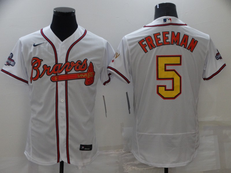 2021 Men Atlanta Braves #5 Freeman white game MLB Jersey->atlanta braves->MLB Jersey